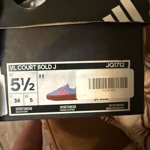 Adidas VL Court Bold J Purple and Pink Sneakers